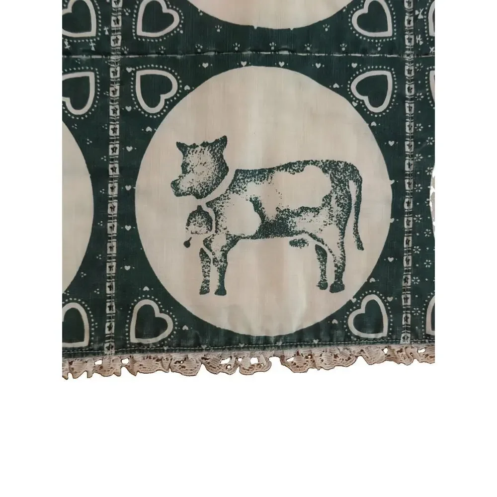Vintage SET Of 4 Placemats Quilted Lace Trim 16” X 12” Cottage Farmhouse 3692/21